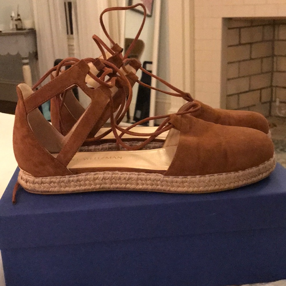 Stuart Weitzman Walk My Way Lace Up Espadrille - image 1